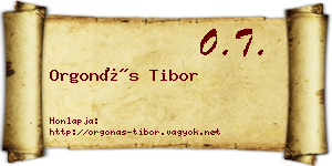 Orgonás Tibor névjegykártya